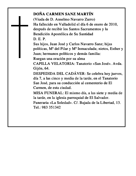 Doña Carmen Sanz Martín