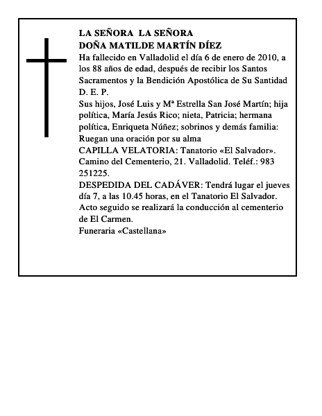 Doña Matilde Martín Díez