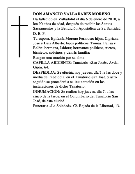 Don Amancio Valladares Moreno