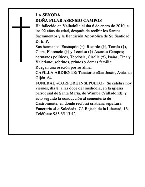 Doña Pilar Asensio Campos