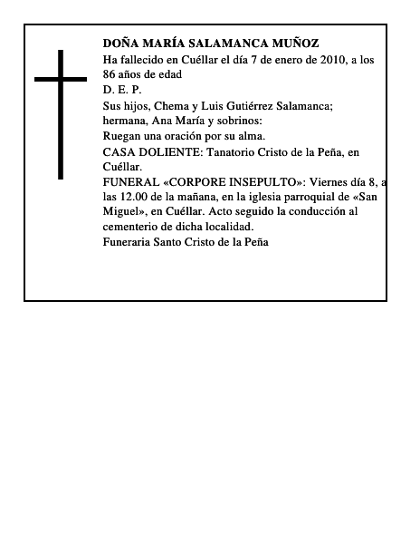 Doña María Salamanca Muñoz