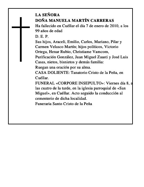 Doña Manuela Martín Carreras