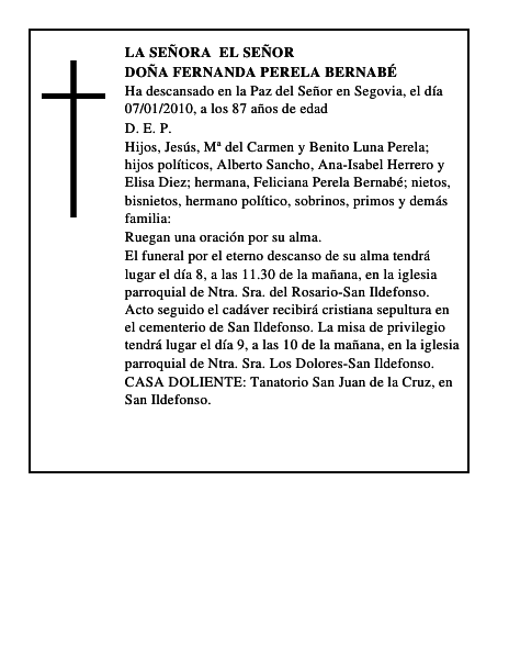 Doña Fernanda Perela Bernabé
