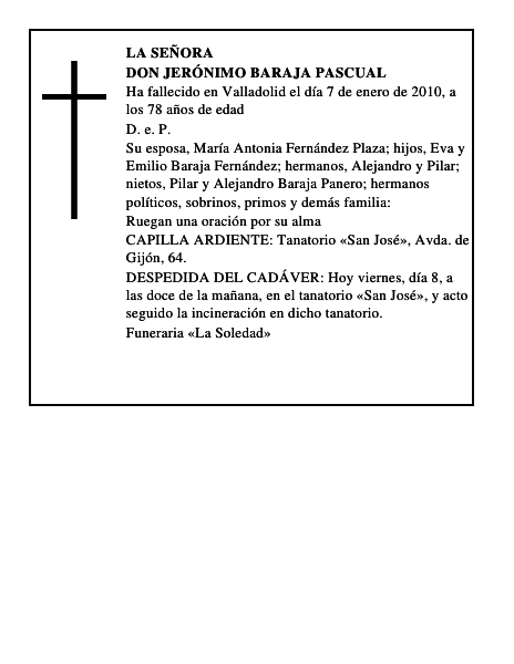 Don Jerónimo Baraja Pascual