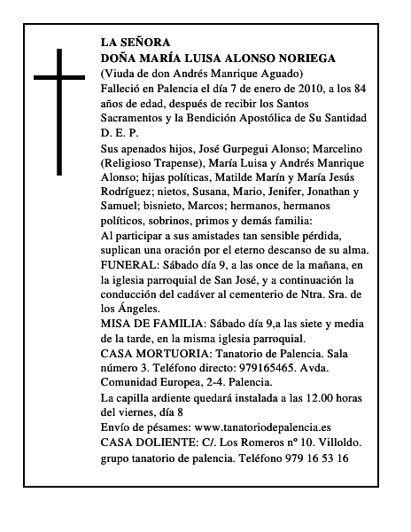 Doña María Luisa Alonso Noriega