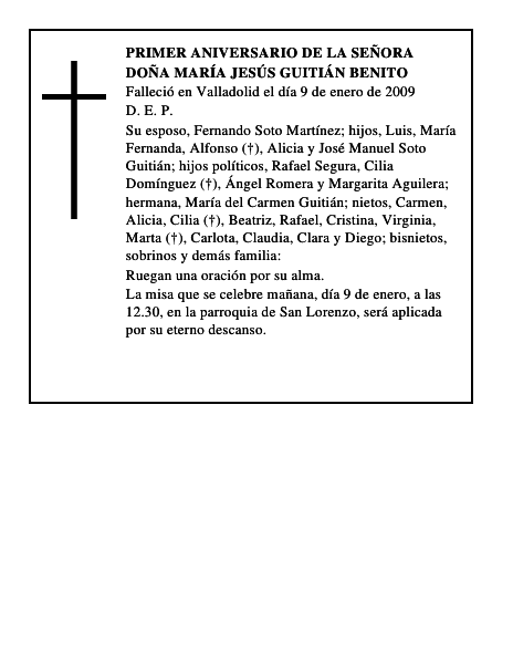 Doña María Jesús Guitián Benito