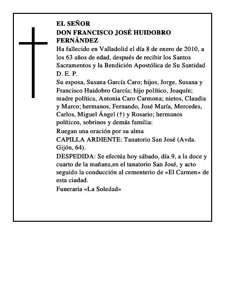 Don Francisco José Huidobro Fernández