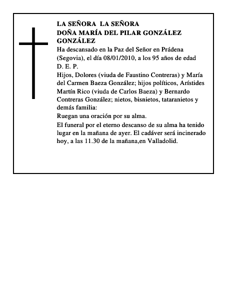Doña María del Pilar González González
