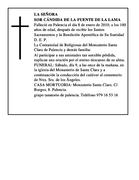Sor Cándida de la Fuente de la Lama