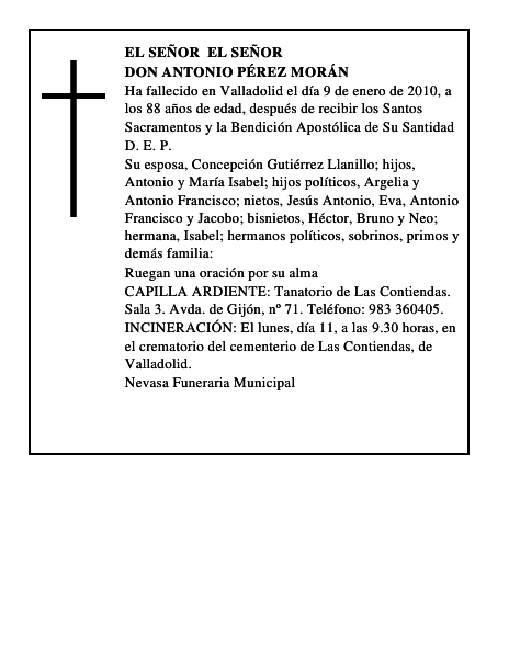 Don Antonio Pérez Morán