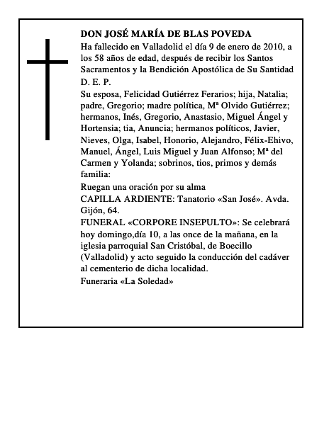 Don José María de Blas Poveda