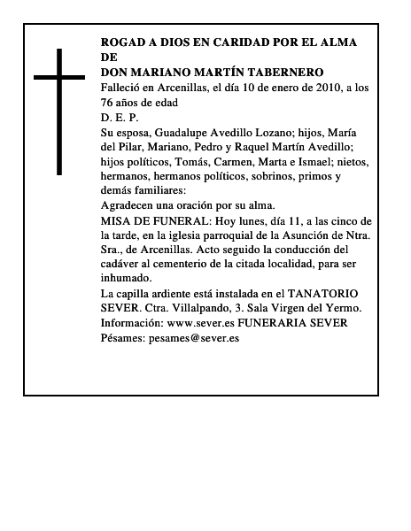 Don Mariano Martín Tabernero