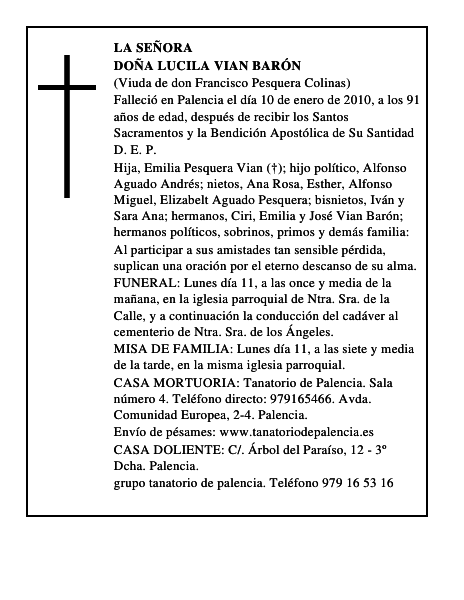 Doña Lucila Vian Barón