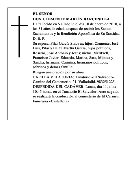Don Clemente Martín Barcenilla