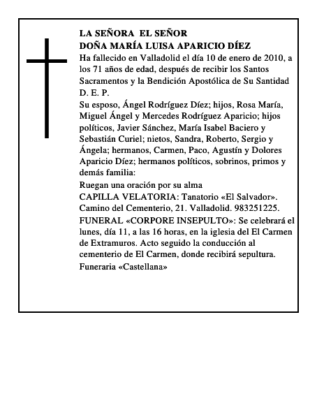 Doña María Luisa Aparicio Díez