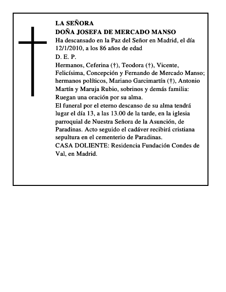 Doña Josefa de Mercado Manso