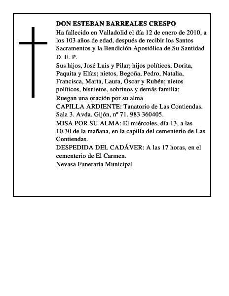 Don Esteban Barreales Crespo