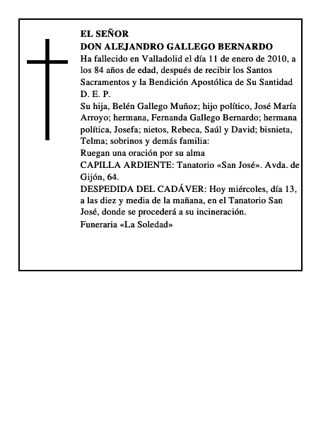 Don Alejandro Gallego Bernardo