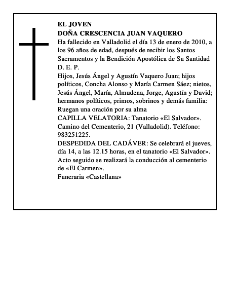 Doña Crescencia Juan Vaquero