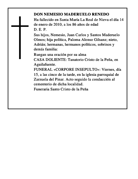 Don Nemesio Maderuelo Renedo