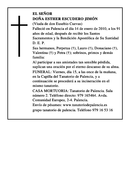 Doña Esther Escudero Jimón