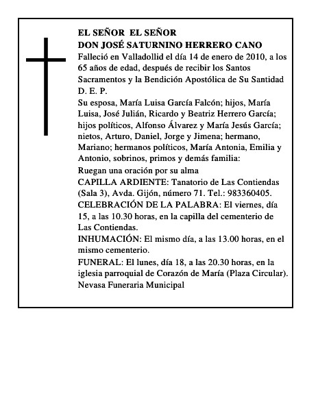 Don José Saturnino Herrero Cano