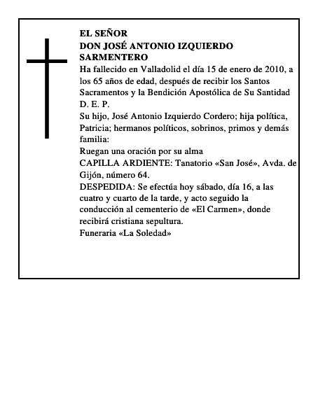 Don José Antonio Izquierdo Sarmentero