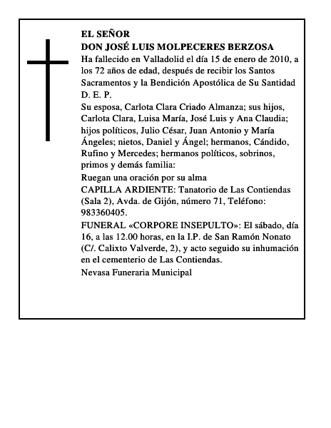 Don José Luis Molpeceres Berzosa
