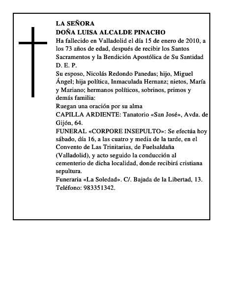 Doña Luisa Alcalde Pinacho