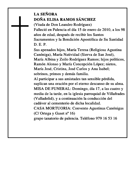 Doña Elisa Ramos Sánchez