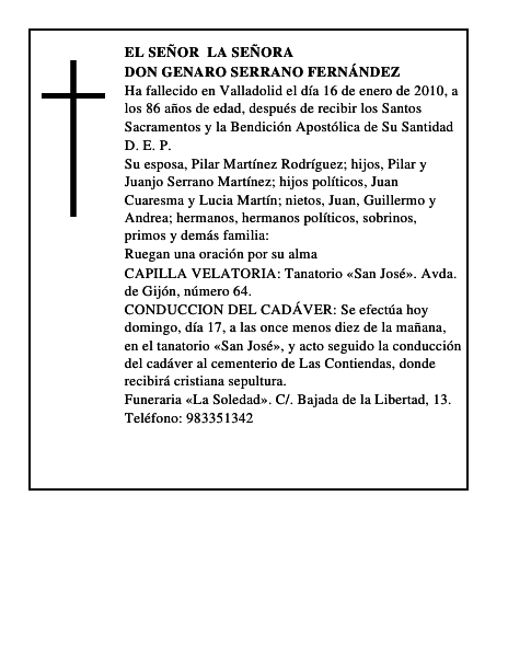 Don Genaro Serrano Fernández