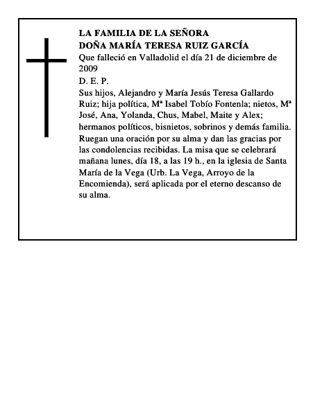 Doña María Teresa Ruiz García