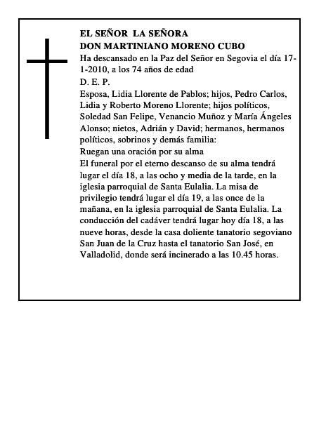 Don Martiniano Moreno Cubo