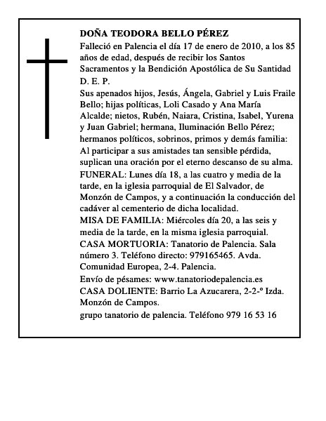 Doña Teodora Bello Pérez