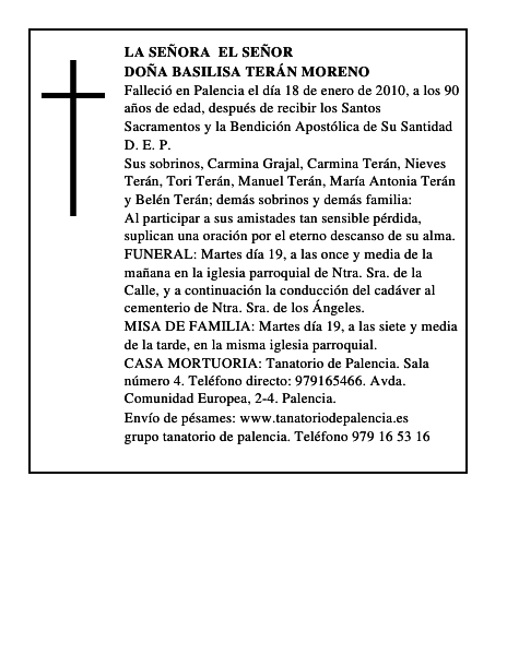 Doña Basilisa Terán Moreno
