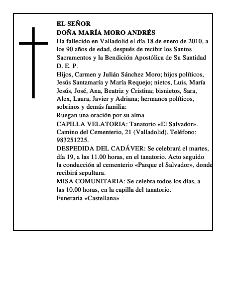 Doña María Moro Andrés