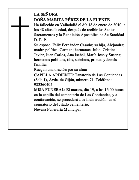 Doña Marita Pérez de la Fuente