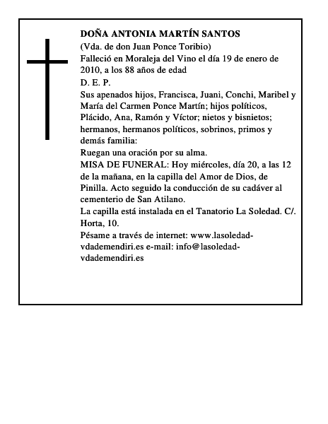 Doña Antonia Martín Santos