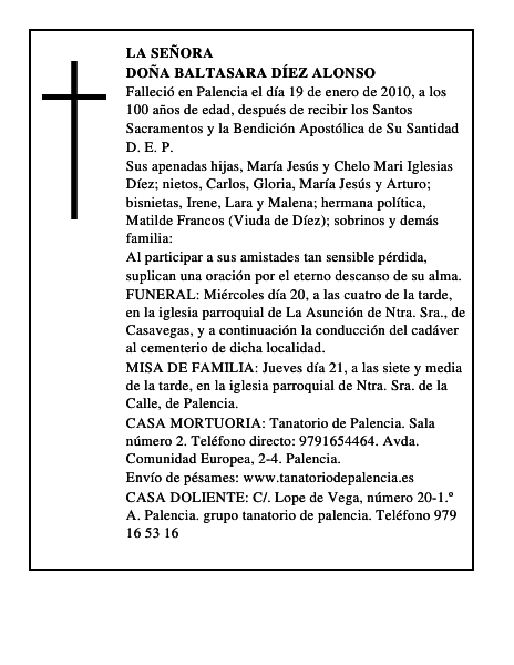 Doña Baltasara Díez Alonso
