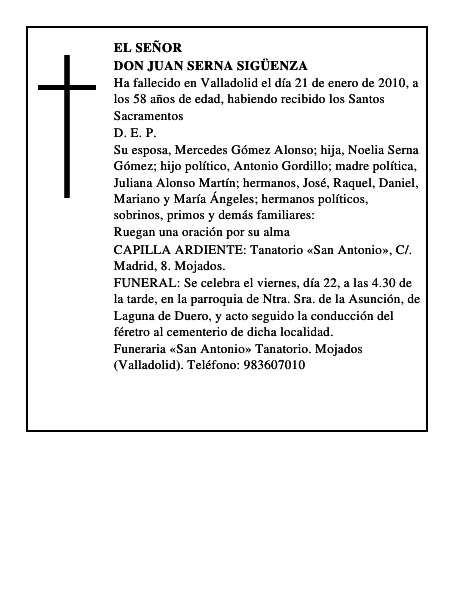 Don Juan Serna Sigüenza