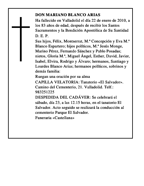 Don Mariano Blanco Arias