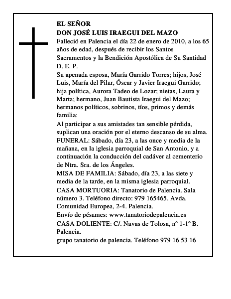 Don José Luis Iraegui del Mazo