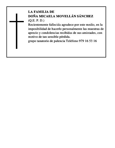 Doña Micaela Movellán Sánchez