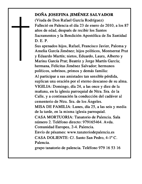 Doña Josefina Jiménez Salvador