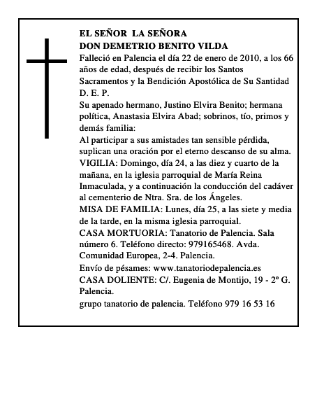 Don Demetrio Benito Vilda