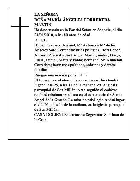 Doña María Ángeles Corredera Martín