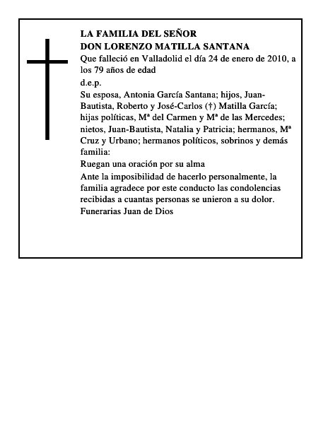 Don Lorenzo Matilla Santana