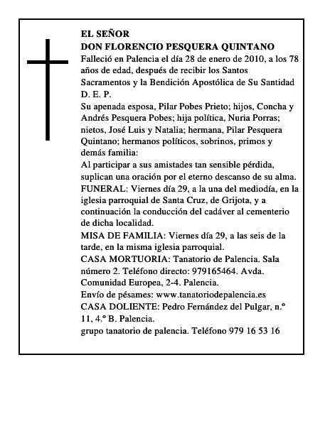 Don Florencio Pesquera Quintano
