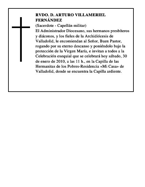 Rvdo. D. Arturo Villameriel Fernández