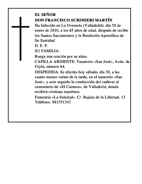 Don Francisco Scrimieri Martín